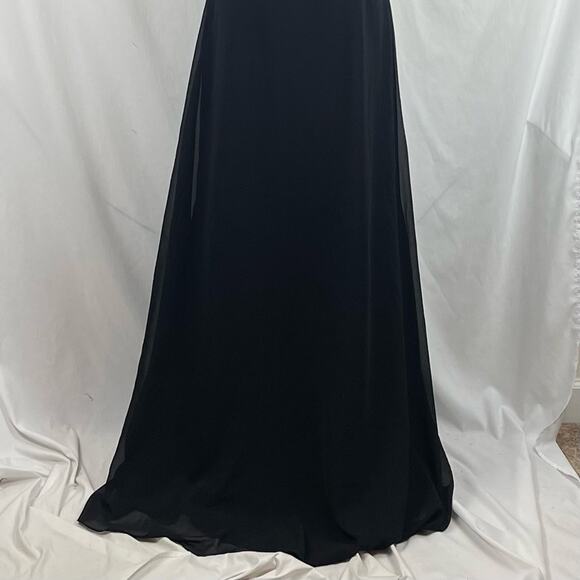 Hayley Paige Occasions Black Evening Party Feminine Maxi Dress NWOT Size 8 - Picture 4 of 12